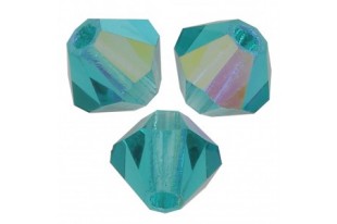 Bicones Preciosa - MC Bead Rondell - Blue Zircon AB 4mm - 30pcs