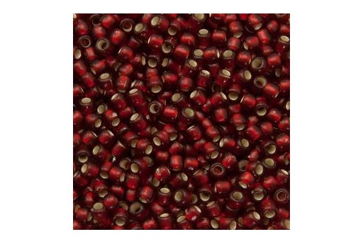 Toho Seed Beads Silver Lined Frosted Ruby 8/0 - 10g