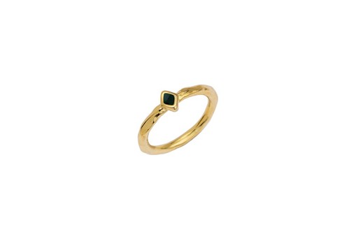 Ring Slim with Rhombus Fixed Size - Gold 15mm