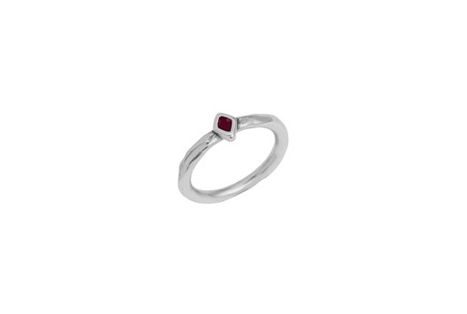 Ring Slim with Rhombus Fixed Size - Silver 15mm