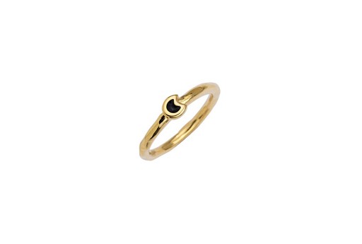 Anello Slim con Luna Misura Unica - Oro 17mm