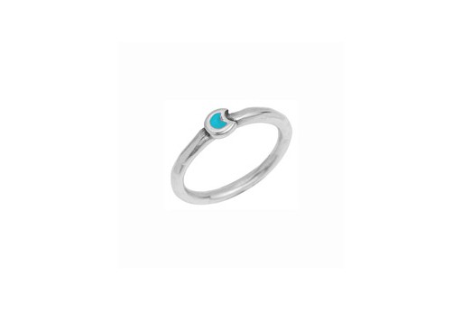 Ring Slim with Moon Fixed Size - Silver 17mm