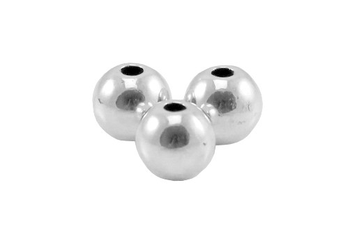 Perlina Tonda - Argento Anticato 8mm - 4pz