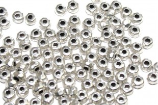 Rondella Sfaccettata in Zama - Argento 3x4,3mm - 10pz