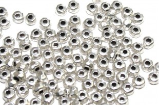 Zamak Faceted Bead- Antique Silver 3x4,3mm - 10pcs