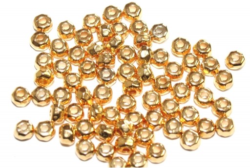 Zamak Faceted Bead - Gold 3x4,3mm - 10pcs