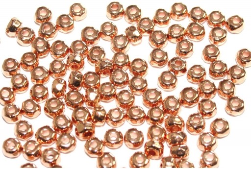 Zamak Faceted Bead - Rose Gold 3x4,3mm - 10pcs