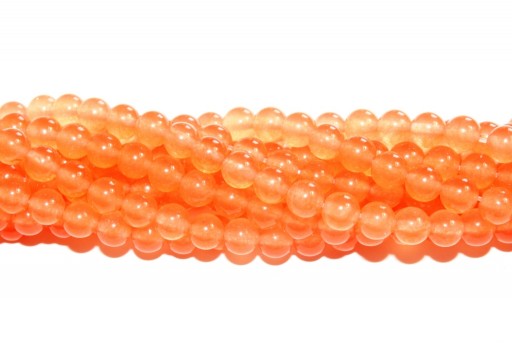 Dyed Jade Round - Light Orange 6mm - 60pcs