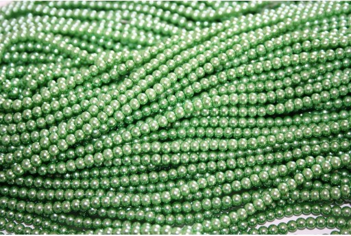 Glass Pearls Strand Mint 3mm - 130pcs