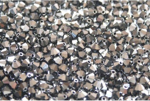 Biconi Preciosa - MC Bead Rondelle - Jet Hematite Full 4mm - 30pz 2