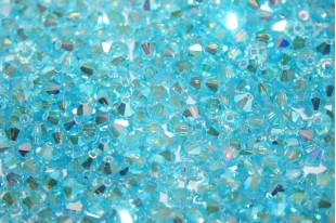 Bicones Preciosa - MC Bead Rondell - Aqua Bohemica AB 2X 4mm - 30pcs