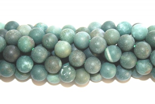 Moss Agate Frosted Round Beads 8mm - 46pcs