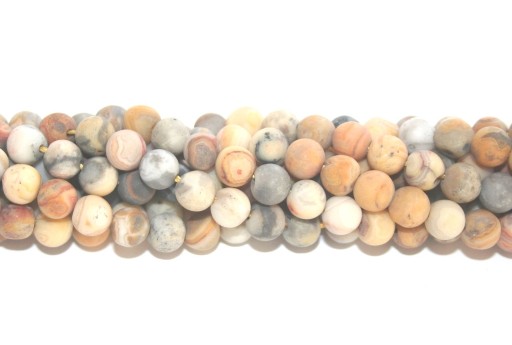 Crazy Agate Frosted Round Beads 6mm - 66pcs