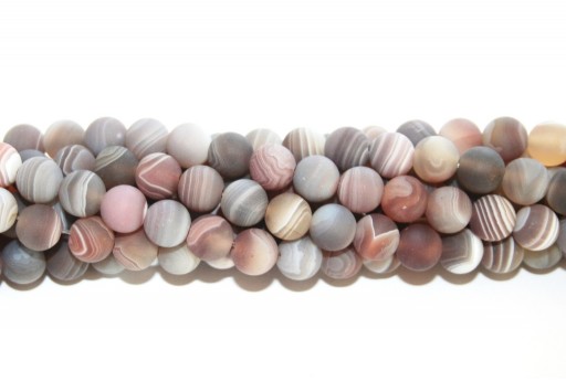 Botswana Agate Frosted Round Beads 6mm - 62pcs
