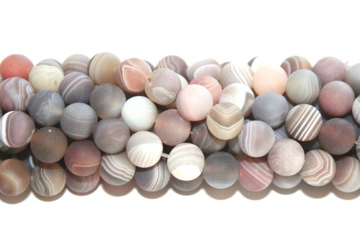 Botswana Agate Frosted Round Beads 8mm - 48pcs