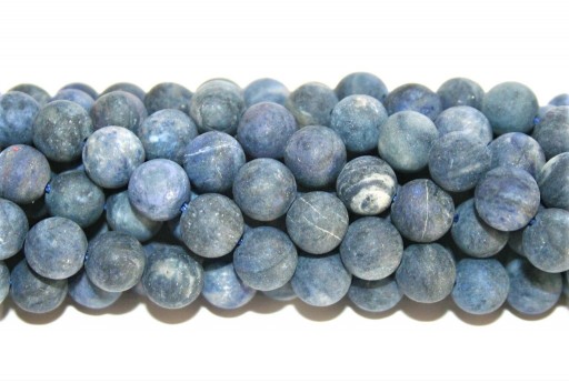Dumortierite Frosted Round Beads 8mm - 46pcs