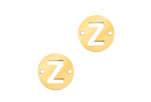 Link Acciaio Lettera Z - Oro 12mm - 2pz