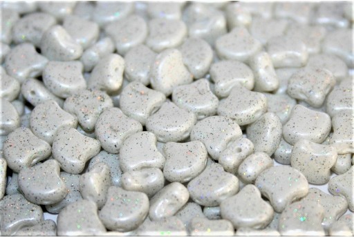 Czech Glass Ginko Beads - Stardance - White Dove 7,5x7,5mm - 10g 2