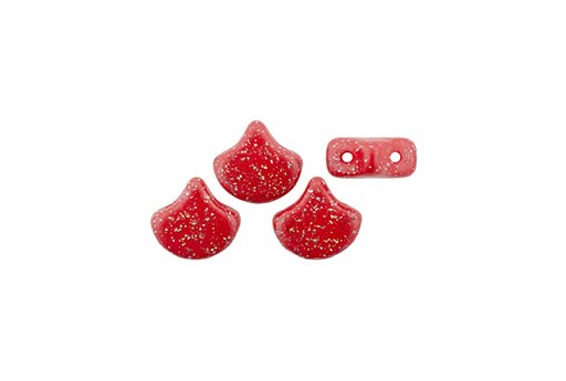 Czech Glass Ginko Beads - Stardance - Cherry Tomato 7,5x7,5mm - 10g