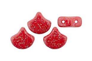 Czech Glass Ginko Beads - Stardance - Cherry Tomato 7,5x7,5mm - 10g