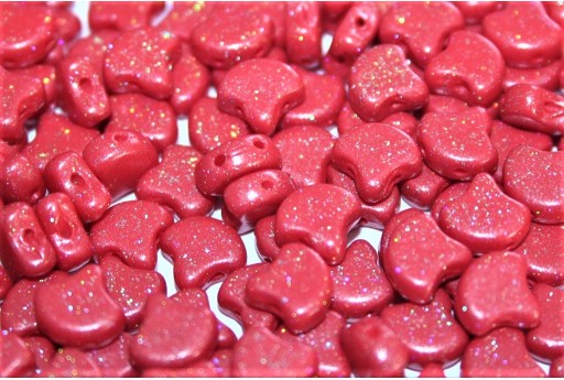 Czech Glass Ginko Beads - Stardance - Cherry Tomato 7,5x7,5mm - 10g 2