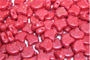 Czech Glass Ginko Beads - Stardance - Cherry Tomato 7,5x7,5mm - 10g