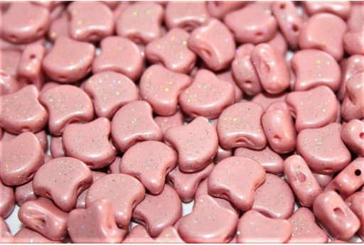Czech Glass Ginko Beads - Stardance - Light Coral 7,5x7,5mm - 10g 2