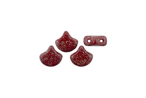 Czech Glass Ginko Beads - Stardance - Maroon 7,5x7,5mm - 10g