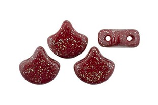 Czech Glass Ginko Beads - Stardance - Maroon 7,5x7,5mm - 10g