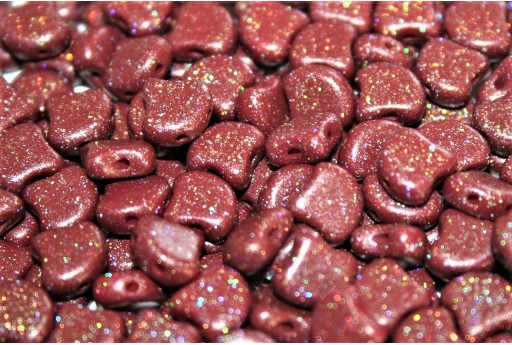 Czech Glass Ginko Beads - Stardance - Maroon 7,5x7,5mm - 10g 2