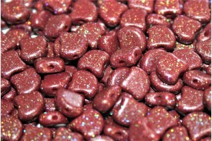 Czech Glass Ginko Beads - Stardance - Maroon 7,5x7,5mm - 10g