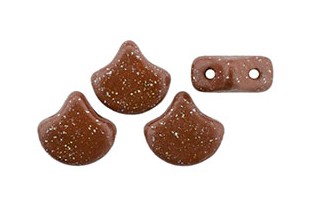 Czech Glass Ginko Beads - Stardance - Gingerbread 7,5x7,5mm - 10g