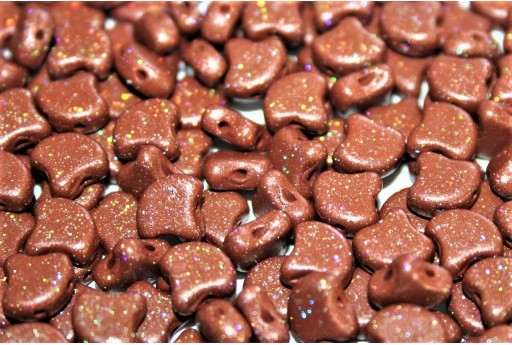 Czech Glass Ginko Beads - Stardance - Gingerbread 7,5x7,5mm - 10g 2