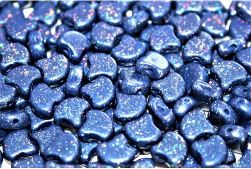 Czech Glass Ginko Beads - Stardance - Midnight Blue 7,5x7,5mm - 10g 2