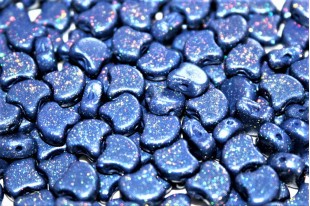 Czech Glass Ginko Beads - Stardance - Midnight Blue 7,5x7,5mm - 10g