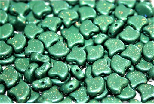Czech Glass Ginko Beads - Stardance - Hunter Green 7,5x7,5mm - 10g 2