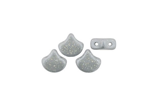 Czech Glass Ginko Beads - Stardance - Ultimate Grey 7,5x7,5mm - 10g
