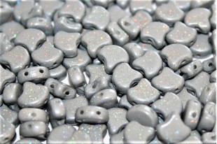 Czech Glass Ginko Beads - Stardance - Ultimate Grey 7,5x7,5mm - 10g