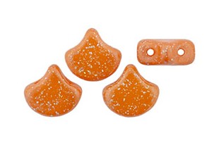 Czech Glass Ginko Beads - Stardance - Orange Tiger 7,5x7,5mm - 10g