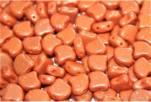 Czech Glass Ginko Beads - Stardance - Orange Tiger 7,5x7,5mm - 10g 2