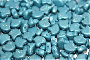 Czech Glass Ginko Beads - Stardance - Teal 7,5x7,5mm - 10g