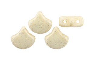 Czech Glass Ginko Beads - Stardance - Beige Travertine 7,5x7,5mm - 10g