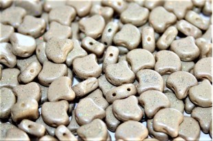 Czech Glass Ginko Beads - Stardance - Beige Travertine 7,5x7,5mm - 10g