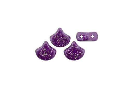 Czech Glass Ginko Beads - Stardance - Magenta Purple 7,5x7,5mm - 10g