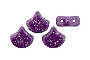 Czech Glass Ginko Beads - Stardance - Magenta Purple 7,5x7,5mm - 10g