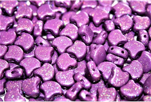 Czech Glass Ginko Beads - Stardance - Magenta Purple 7,5x7,5mm - 10g 2