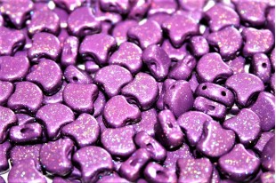 Czech Glass Ginko Beads - Stardance - Magenta Purple 7,5x7,5mm - 10g