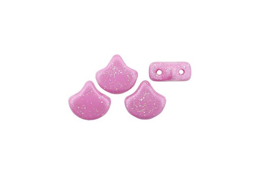 Czech Glass Ginko Beads - Stardance - Flamingo Pink 7,5x7,5mm - 10g
