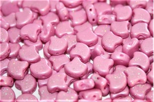 Czech Glass Ginko Beads - Stardance - Flamingo Pink 7,5x7,5mm - 10g