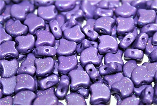 Czech Glass Ginko Beads - Stardance - Ultra Violet 7,5x7,5mm - 10g 2